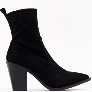 Nasty Gal Black Faux Suede Ankle Booties Size 7
